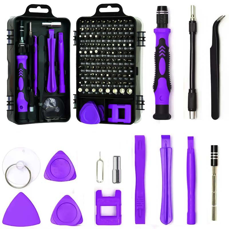 Purple 115-in-1 Precision Screwdriver Tool Kit for Electronics and DIY Repair