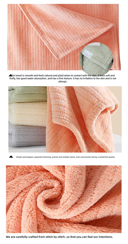 Beige Soft Coral Fleece Towel and Bath Towel Gift Set - 5-Piece Luxurious Absorbent Set
