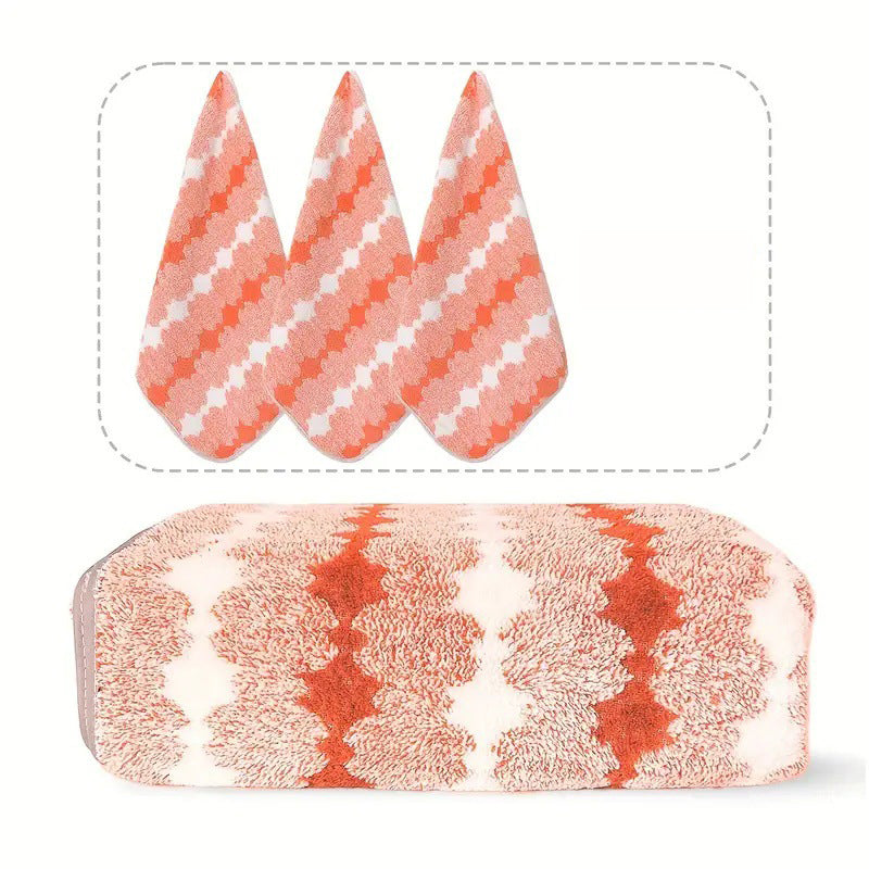 Orange Premium Coral Fleece Towel Set - 1 Bath Towel (88x170cm) + 3 Hand Towels (35x35cm) - Soft, Absorbent, and Quick-Drying