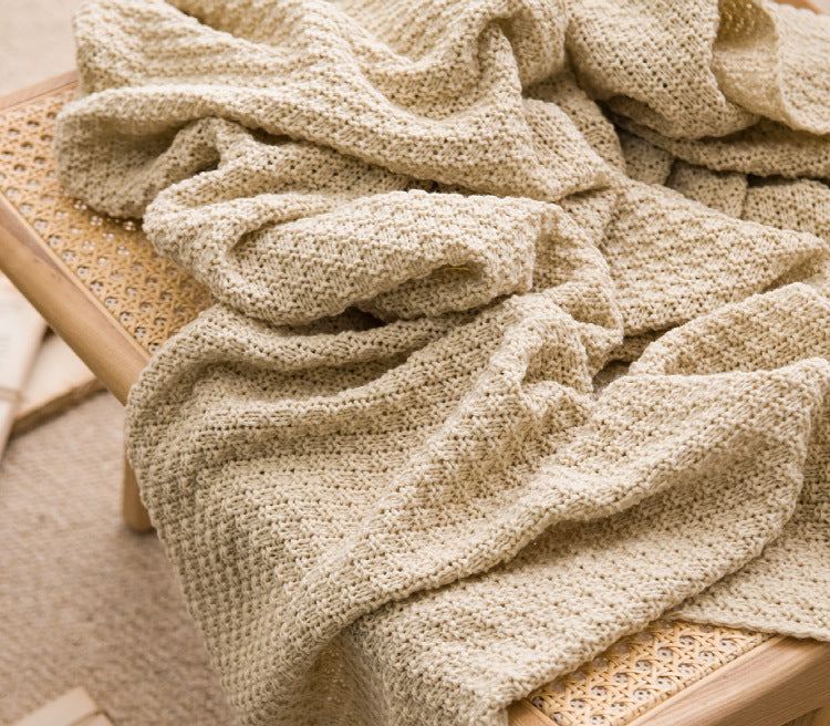 Turmeric 110cm x 150cm Soft Tassel Throw Blanket for Sofa or Bed, Cozy Casual Blanket for Office Nap, Minimalist Bed End Cover