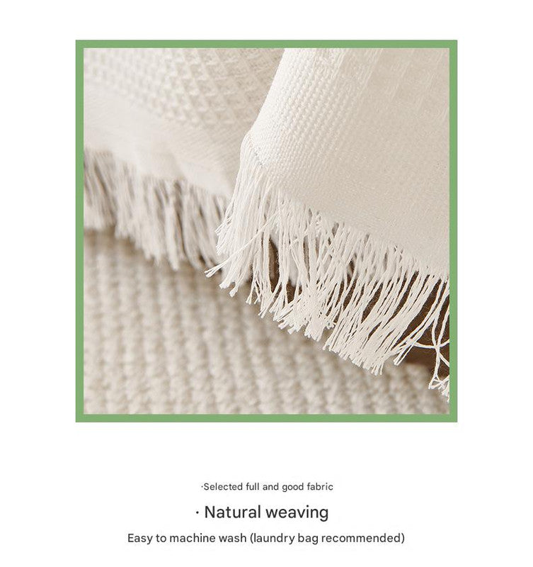 180*340CM Beige Premium Polyester Sofa Throw Blanket, Multi-Seasonal Use, Sofa Protector