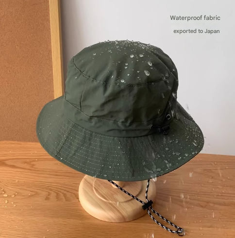 Grey 2pcs Waterproof Bucket Hat - Foldable Outdoor Sun Hat - 55-59cm - with Chinstrap