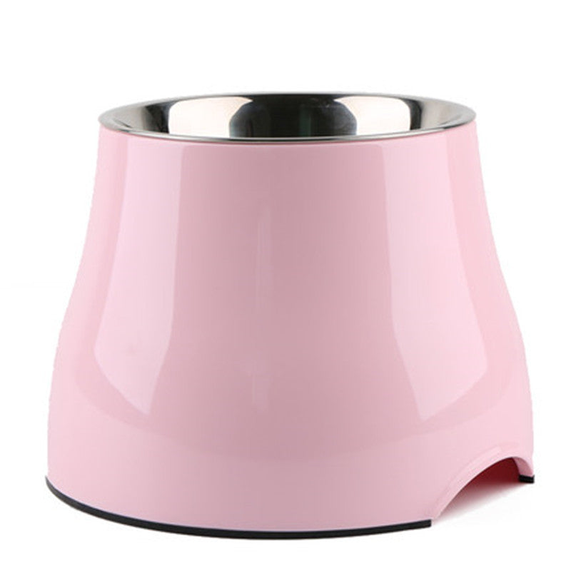 Elevated Pet Feeding Bowl with Stainless Steel Inner - Promotes Healthy Digestion & Reduces Neck Strain(Pink)