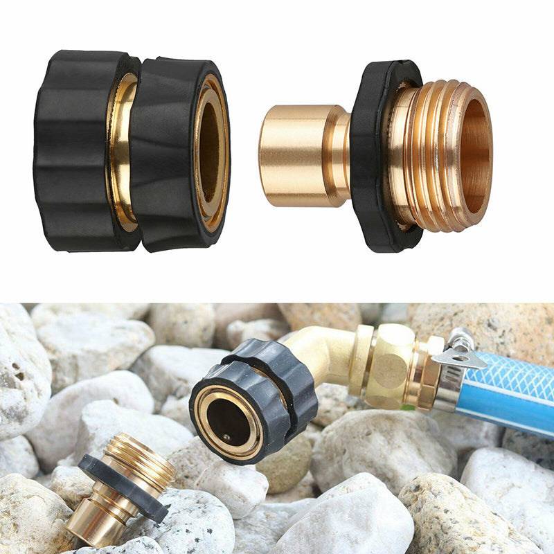 American Standard 3/4 Inch Brass Quick Connect Garden Hose Adapter (6 Male & 6 Female)