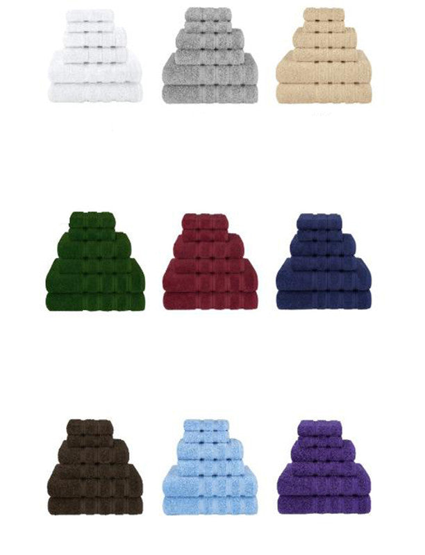 Coffee Luxury 6-Piece Combed Cotton Towel Bale Set - Ultra Soft & Absorbent Bath, Hand, Face Towels