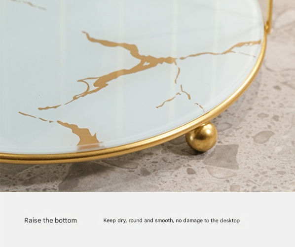 Gold and White Elegant 2-Tier Gold Birdcage Cosmetic Organizer - Wrought Iron Countertop Storage Rack for Skincare, Makeup & Jewelry