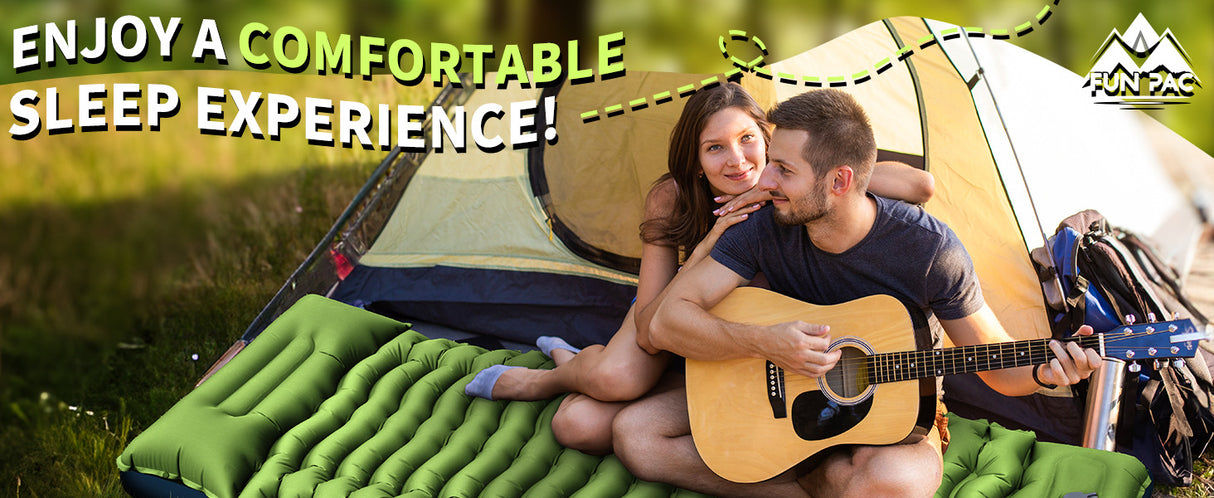 Grey 190cm Ultra-Light Foot Pump Inflatable Camping Sleeping Pad