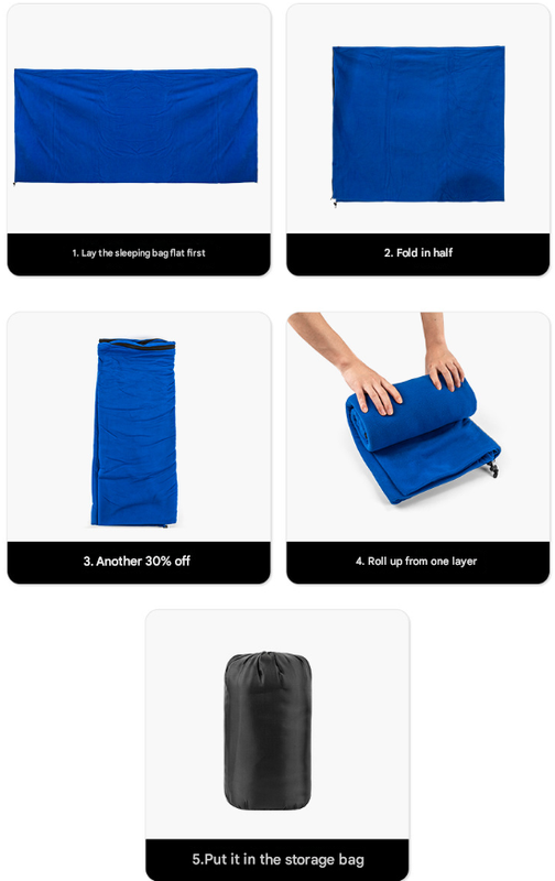 Green Versatile Double-Sided Fleece Bag Liner - Lightweight & Portable Travel Blanket for Camping & Outdoors