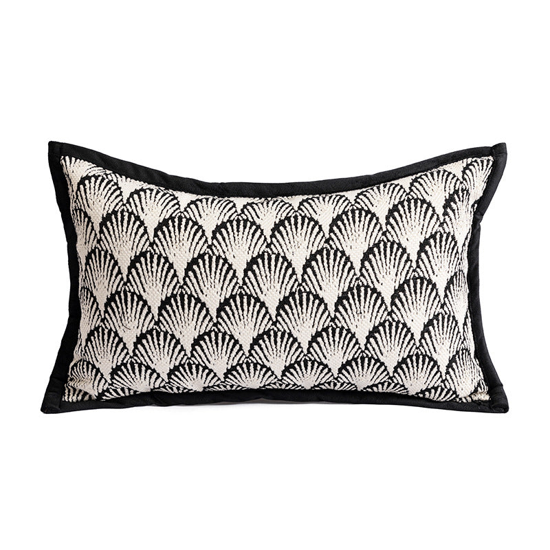 Umbrella Pattern Elegant Two-Piece INS-Style Jacquard Pillow Covers - Black & White Sofa Decor