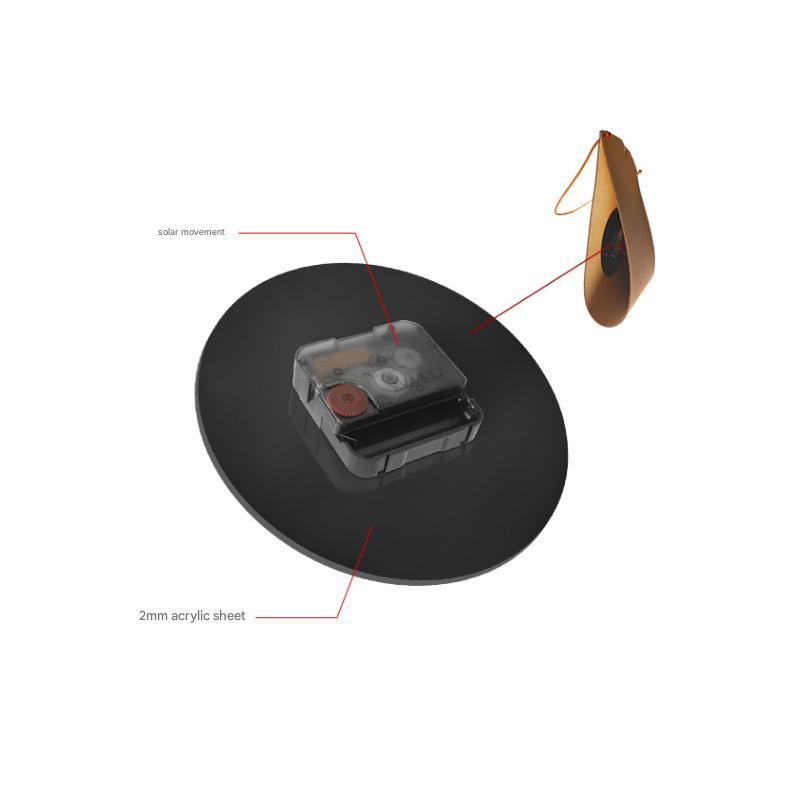 Retro PU Leather Hanging Wall Clock - Silent Sweep Movement, Roman Numerals, Decorative Handbag Style(Grey)