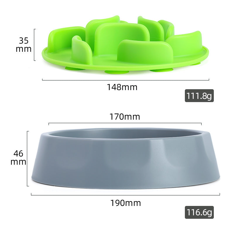 Slow Feeder Dog Bowl Set - Anti-Choke Puzzle Feeder Insert & Bowl for Healthy Eating Habits(cyan)