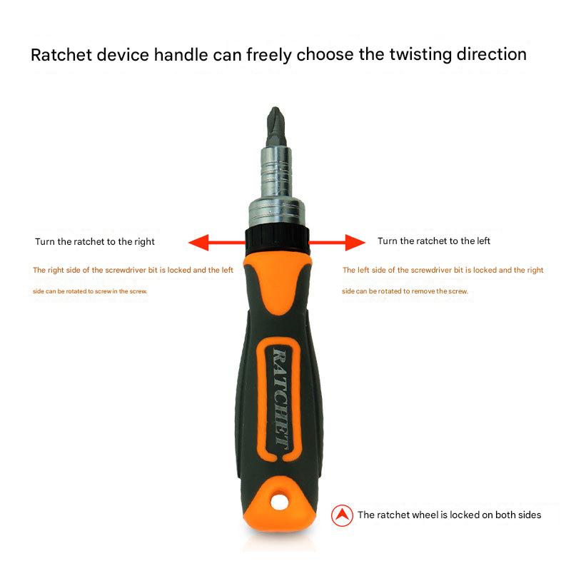38-Piece Ratchet Screwdriver & Socket Wrench Set - Professional Multi-Bit Repair Tool Kit with Portable Case(orange)
