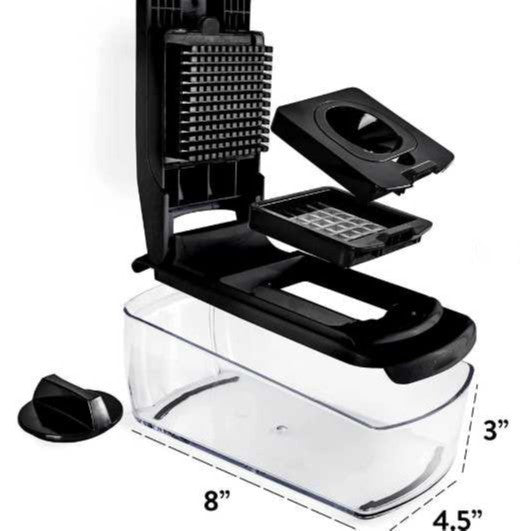 18-Piece Black-White Multi-Function Vegetable Chopper & Slicer Set - Rotary Grater with 5 Muti-Style Stainless Steel Blades for Home Kitchen