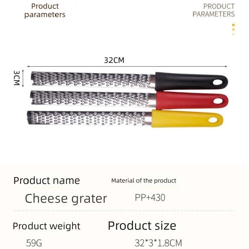 3-PCS Black Stainless Steel Lemon Zester and Cheese Grater 32cm Long Multi-functional Kitchen Grater for Citrus Ginger and Chocolate Australian Home Cooking