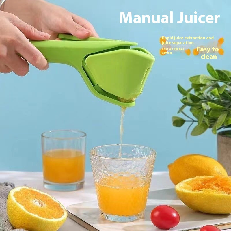 Foldable Manual Lemon Squeezer & Citrus Juicer - Portable Handheld Fruit Press for Fresh Orange & Lime Juice - Space Saving Kitchen Tool - Orange