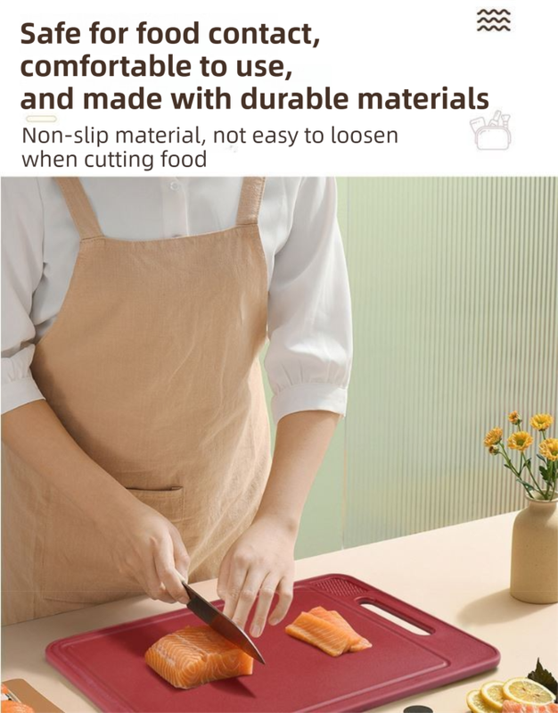Red Aluminum Alloy Fast Thawing Dual-Sided Cutting Board(36.5x25CM) - Multifunctional Kitchen Tool with Garlic Grinder and Knife Sharpener