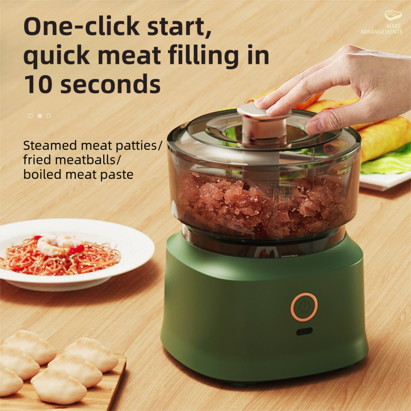 Coffee-Brown Wireless Electric Kitchen Grinder - Portable 150ml Baby Food Maker with 3 Stainless Steel Blades, USB Charging