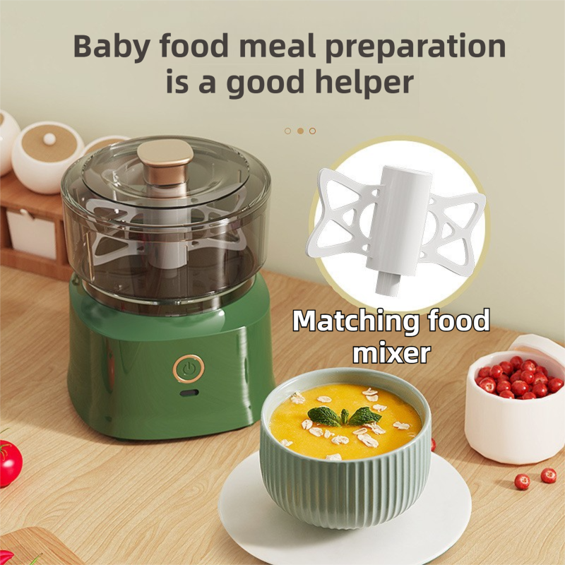 Coffee-Brown Wireless Electric Kitchen Grinder - Portable 150ml Baby Food Maker with 3 Stainless Steel Blades, USB Charging