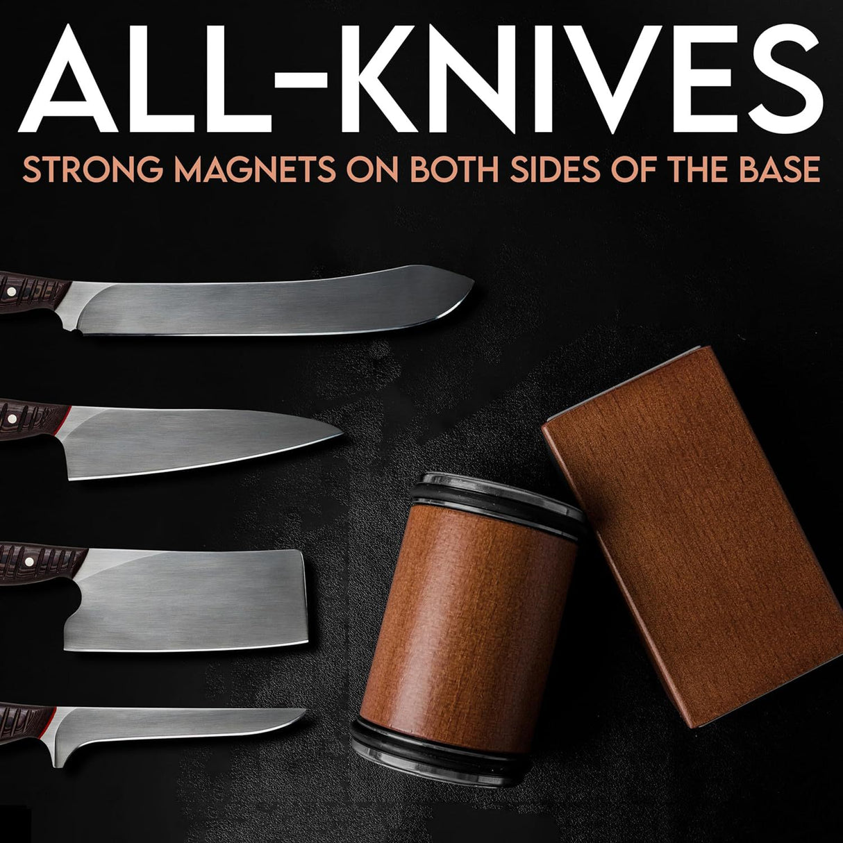 Black Rolling Knife Sharpener Set with Diamond Discs and Magnetic Base 15 and 20 Degree Angles for Precision Kitchen Knife Maintenance in Australian Homes
