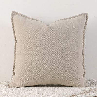 Milk tea colour Nordic Herringbone Chenille Pillowcases 2 Pack 45x45cm for Sofa and Bed Soft Decorative Cushion Covers No Inserts Included Local Standard Fit Home Styling
