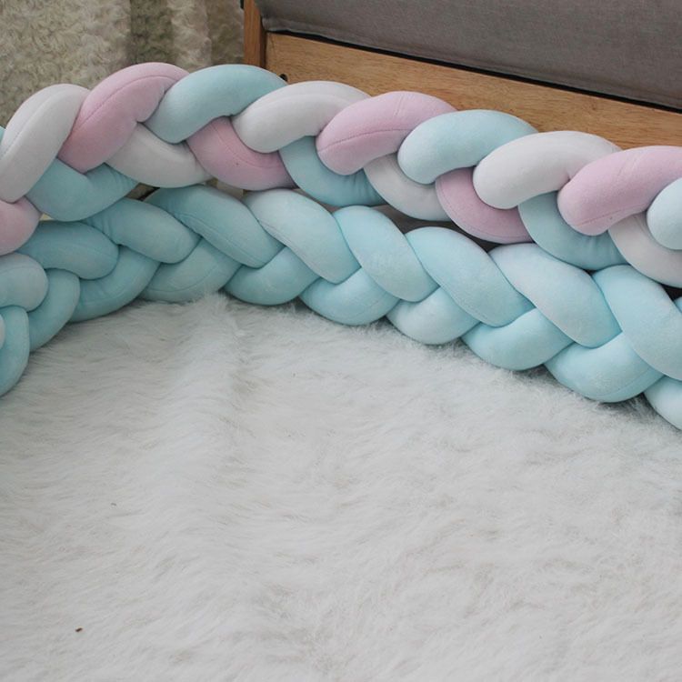 White & Grey & Green 2M Nordic 3-Strand Hand-Braided Knot Long Pillow - Soft Plush Sofa Cushion, Room Decor for Bedroom & Living Room