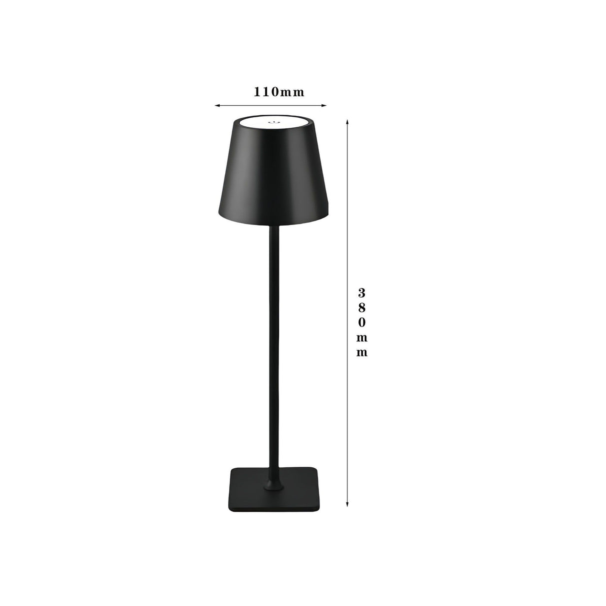LED High-Foot Table Lamp with Touch Control - Rechargeable Dimmable Bedside Night Light for Bedroom & Living Room - Perfect Gift for Women(Black square base)
