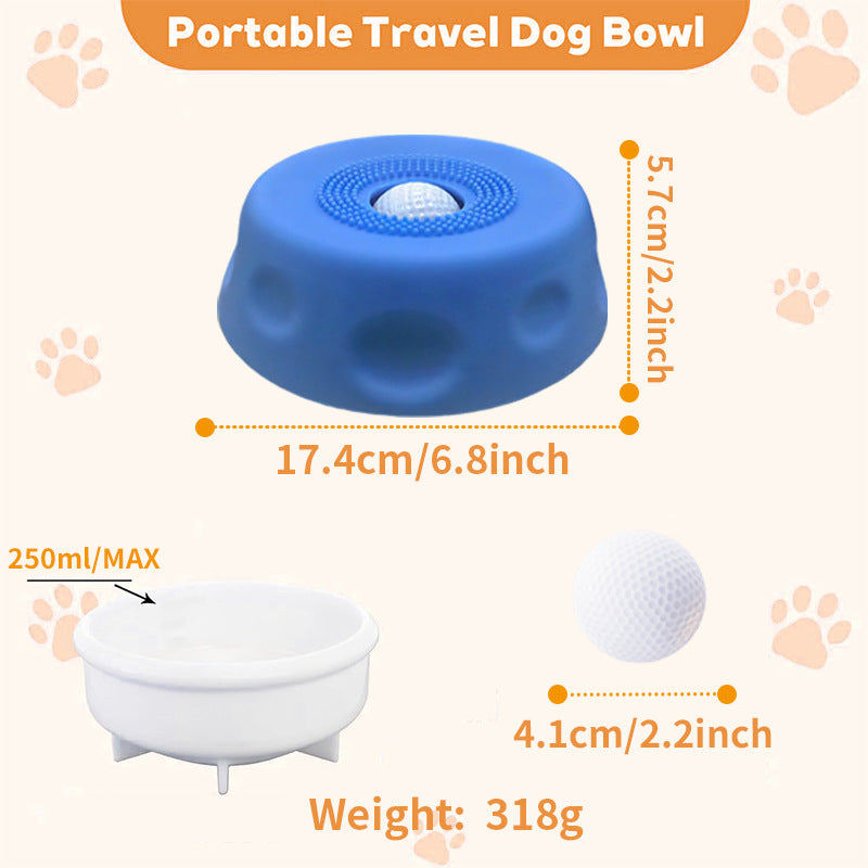 Black Silicone Dog Liquid Lick Bowl with Floating Fun Ball - Interactive Slow Feeder & Anti-Slip Calming Pet Bowl for Dogs and Cats