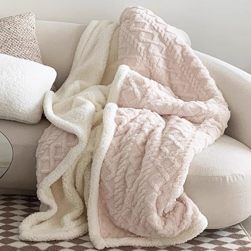 Yellow 180*200cm Double Blanket, Taffeta Fleece Blanket, Thick Winter Quilt, Lambswool Coral Fleece Small Blanket, Office Nap Blanket, Sofa Cover Blanket, Bedding, Machine Washable
