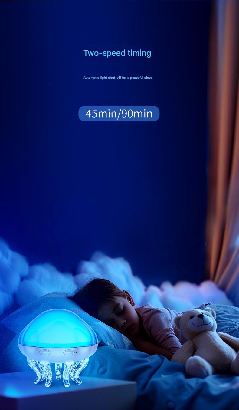 Jellyfish Ocean Wave Projector Night Light - USB Powered , 2 Timer Settings, Dual Mode Projection and Night Light, Romantic Bedroom Decor, Kids Gift