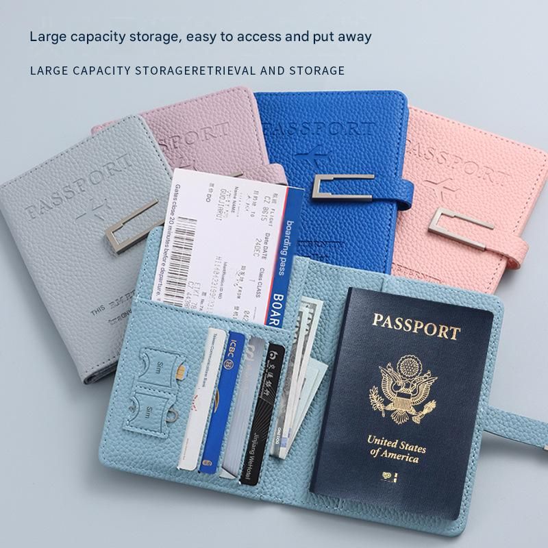 Dark Blue Travel Passport Holder and Notebook Gift Set with Luggage Tag & Metal Pen Business Travel Gift Box