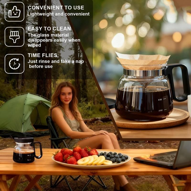 16Oz Mini Brewing Glass Coffee Mug Set with Leakproof Travel Lid, Ergonomic Handle and 2 Reusable Metal Straws for Camping Office and Home, Coffee Lovers' Top Choice,Free 12cm Yellow Bear Woven Cotton Coaster