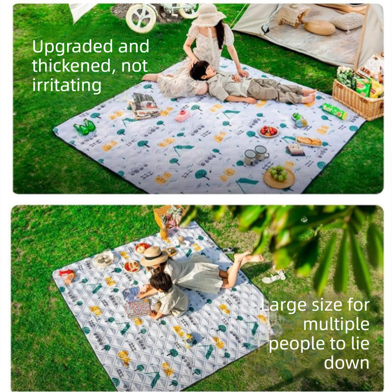 Seattle style Waterproof Picnic Mat - 200x150cm Extra Thick Outdoor Blanket with Carry Handle, Machine Washable Camping Ground Sheet for Beach and Park
