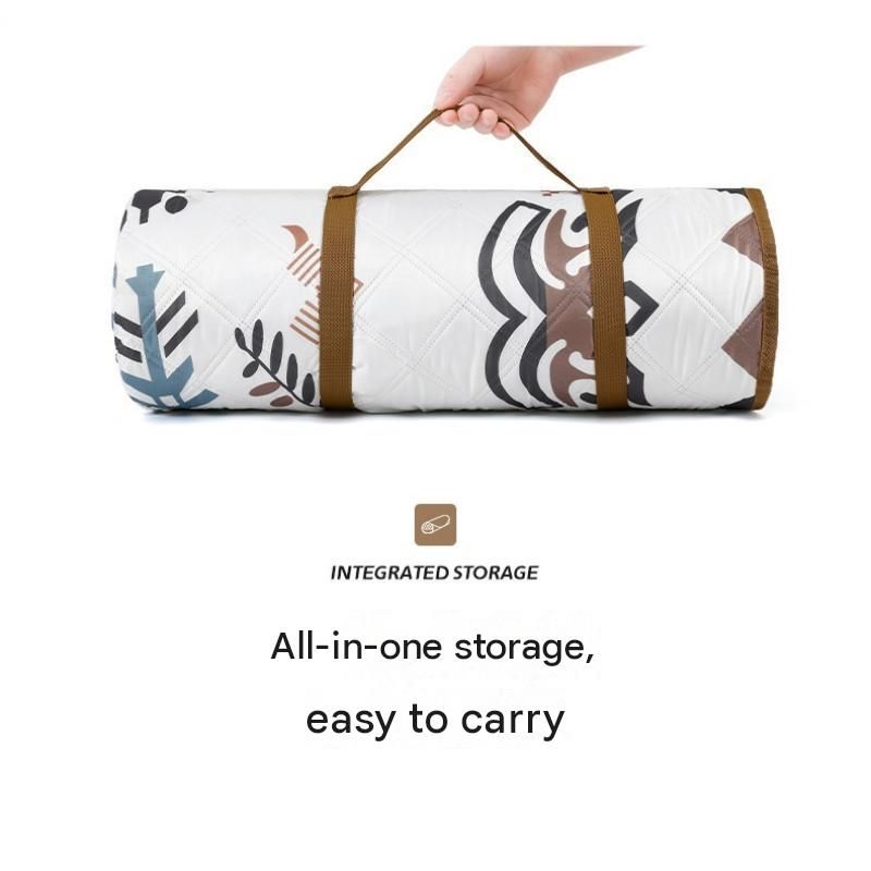 Seattle style Waterproof Picnic Mat - 200x150cm Extra Thick Outdoor Blanket with Carry Handle, Machine Washable Camping Ground Sheet for Beach and Park