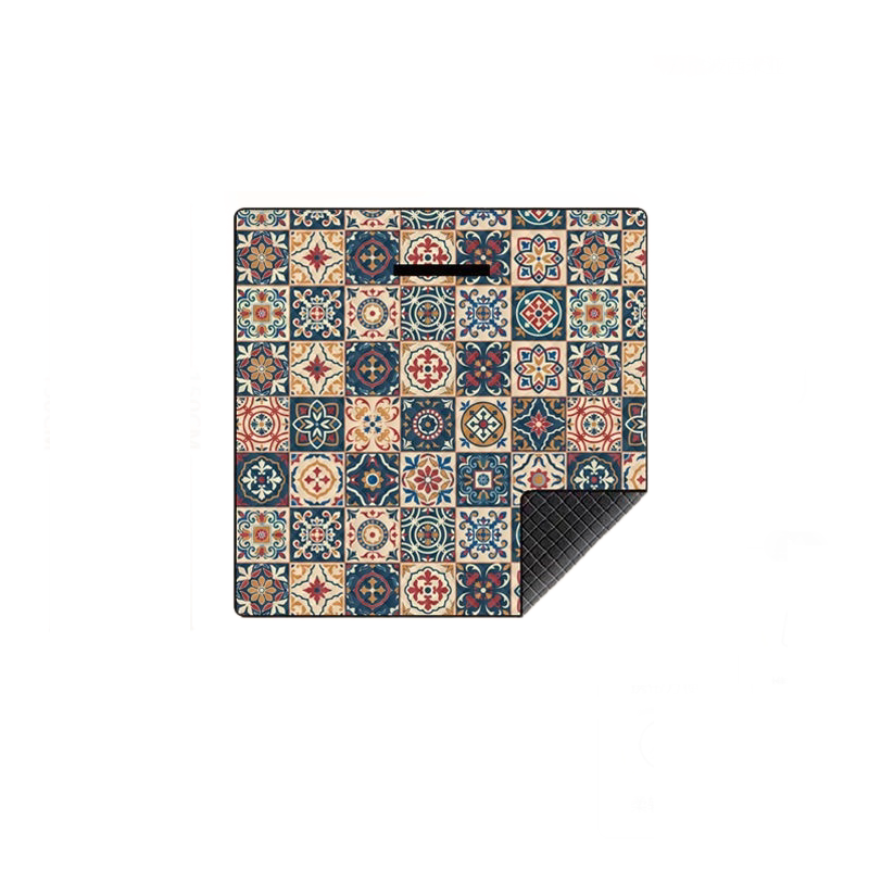 Bohemian style Waterproof Picnic Mat - 200x150cm Extra Thick Outdoor Blanket with Carry Handle, Machine Washable Camping Ground Sheet for Beach and Park