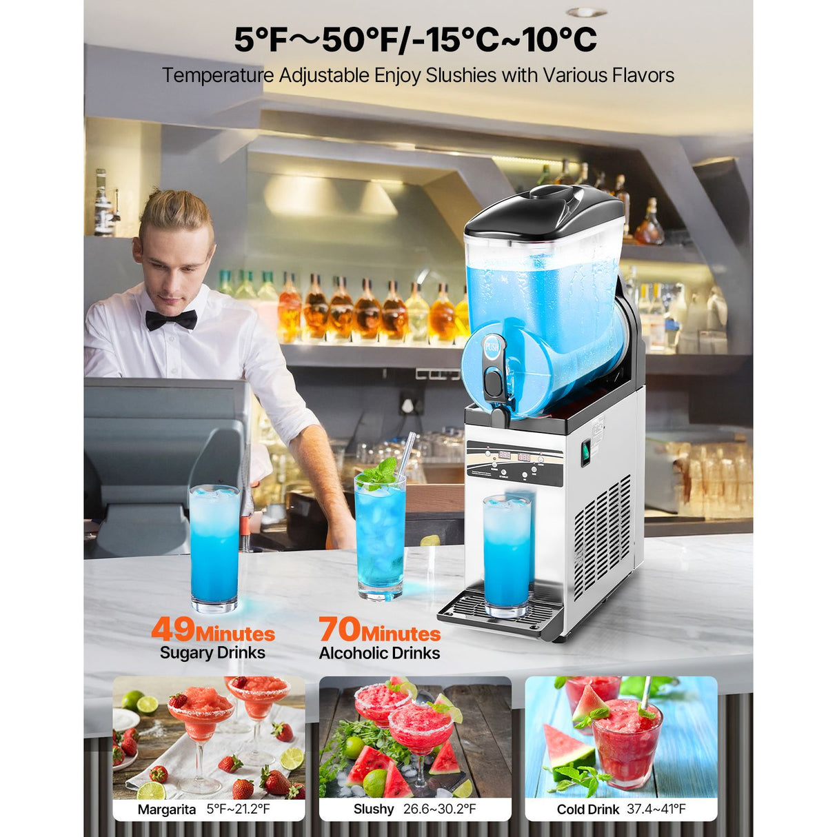 Commercial Slushy Machine 15L Margarita Smoothie Frozen Drink Maker