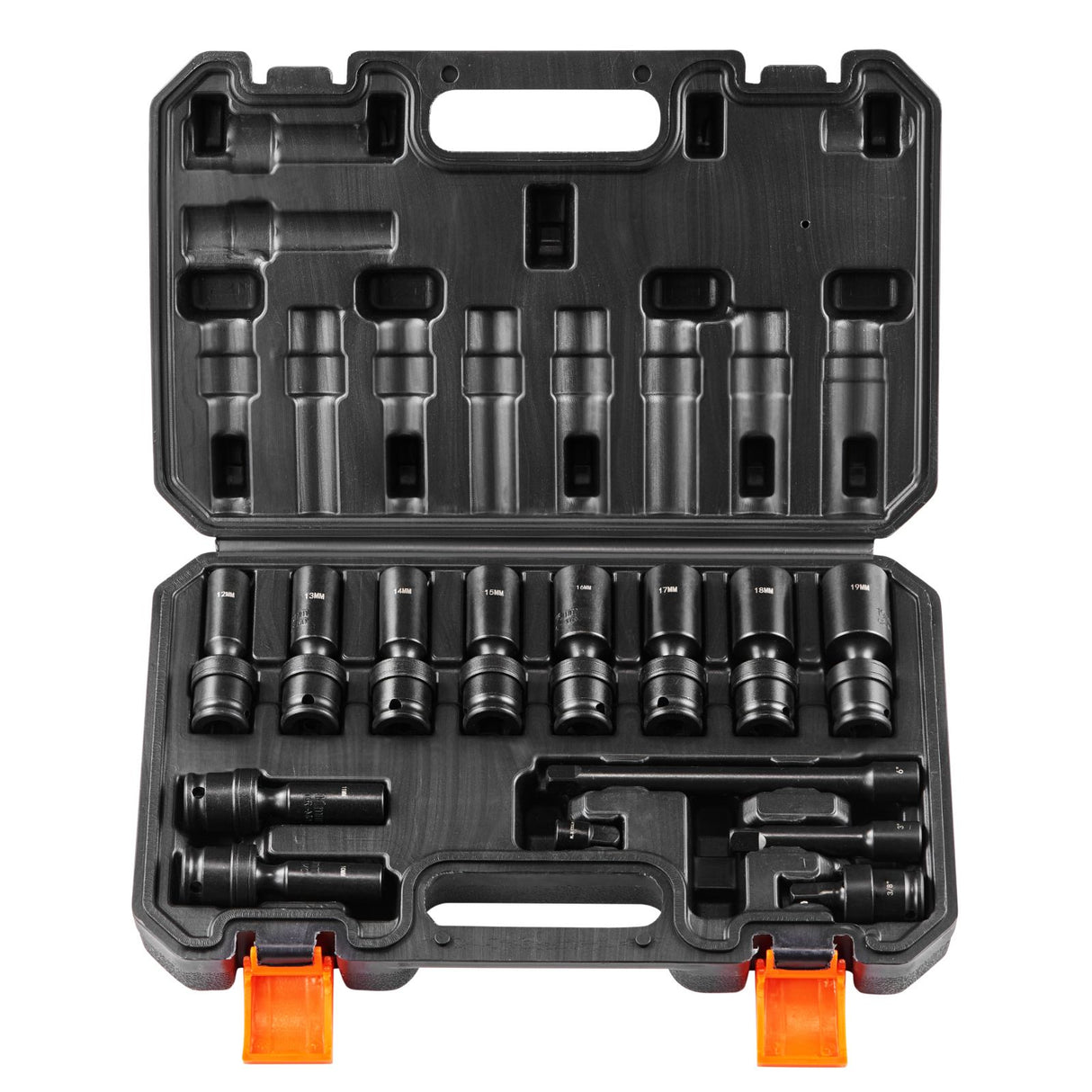 360 Degree Swivel Impact Sockets Set 14pcs 6-Point 3/8in Drive Socket Set