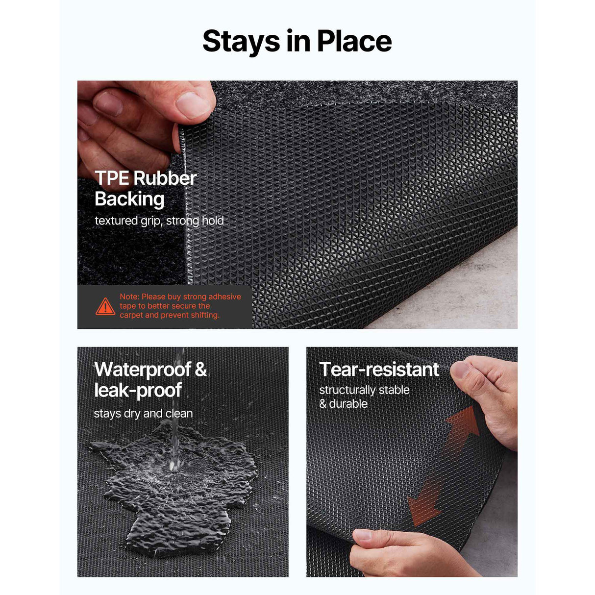 VEVOR Garage Floor Mat, 2.3 x 5.79 M Waterproof Protection from Water,Snow, Rain,Mud and Oil for Cars, Non-slip Heavy Duty Containment Mat with TPE Anti-Leak Backing & Easy to Clean & Cuttable