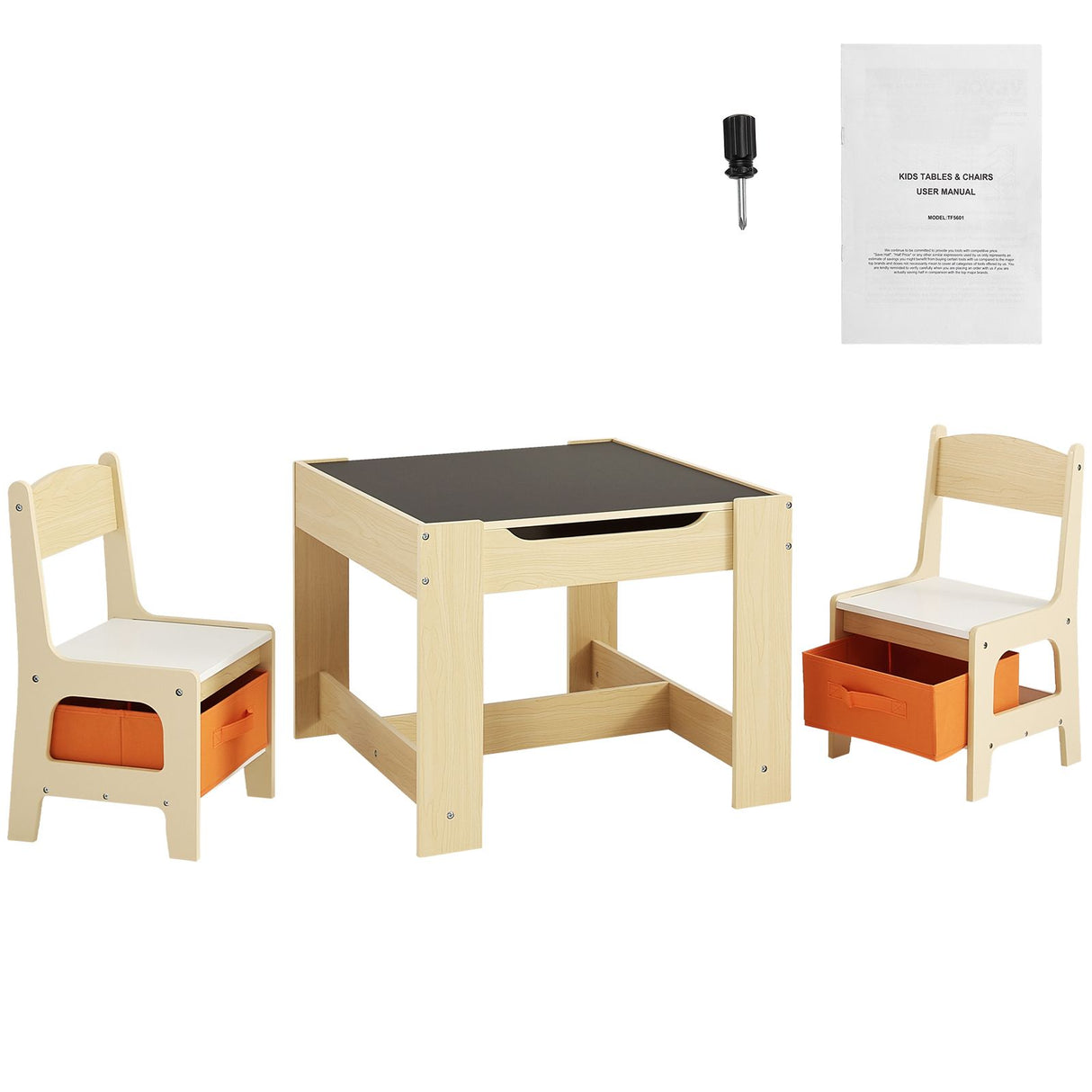 VEVOR Kids Table and Chair Set Wooden Activity Table