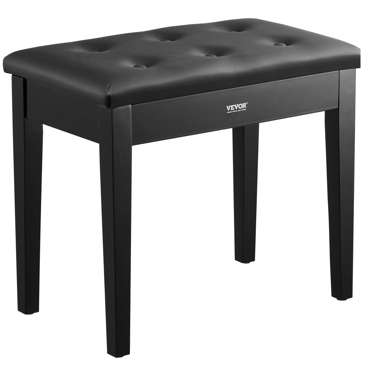 VEVOR Piano Bench, 22" x 13.78" x 19", Keyboard Piano Chair with High-Density Padded Cushion, Storage Compartment for Music Books, Wooden Piano Bookcase Stool Seat, for Vanity, Living Room, Bedroom