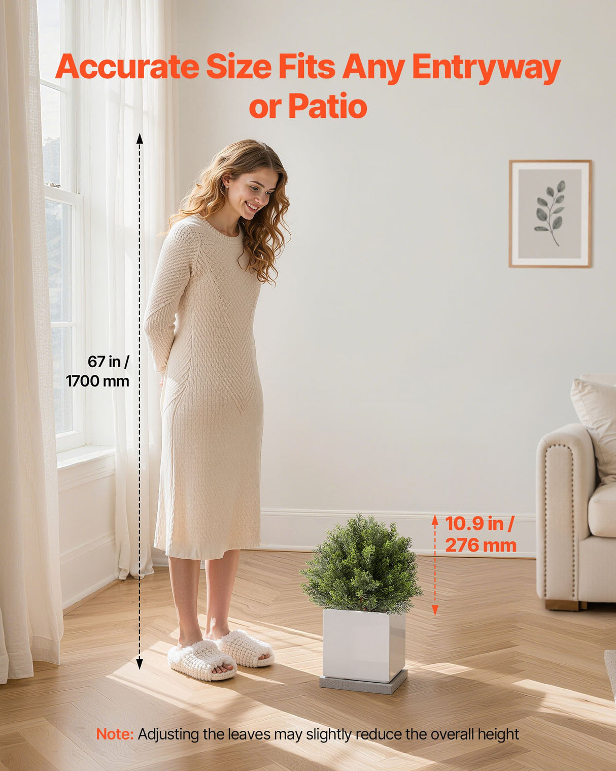 Artificial Topiary Cypress Trees with Ground Spike, 2 Set 406mm Faux Shrubs & Bushes Potted Plants, Fake Silk Tree Look Real for Decor Front Porch Outdoor Indoor Patio Garden Balcony Backyard