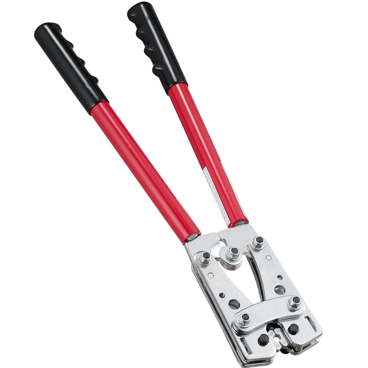 Battery Cable Lug Crimping Tool, 10-1/0AWG Aluminum Terminal Battery Lug Crimper, with 60PCS Aluminum Ring Connectors Terminals 6 Wire Sizes Crimping Die, for Heavy Duty Wire Lugs