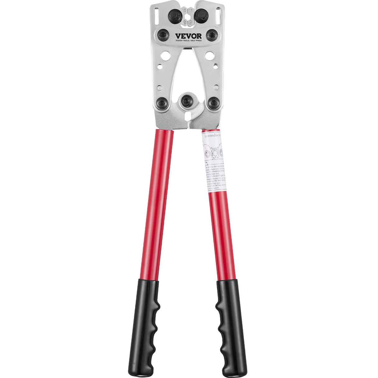 Battery Cable Lug Crimping Tool, 10-1/0AWG Aluminum Terminal Battery Lug Crimper, with 60PCS Aluminum Ring Connectors Terminals 6 Wire Sizes Crimping Die, for Heavy Duty Wire Lugs