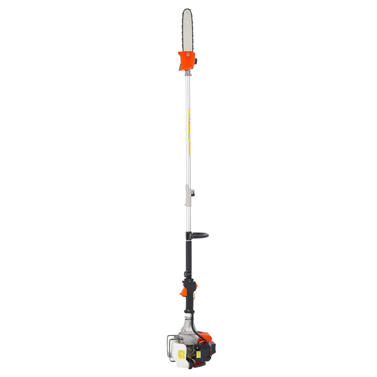VEVOR Gas Pole Saw, 33CC 2 Stroke Gas Powered Pole Saws with 20.3 cm Cutting Bar, Cordless Tree Trimmer with 850ml Fuel Tank, 2.08 to 3.58 m Extendable, Powerful Chainsaw for Tree Trimming Pruning