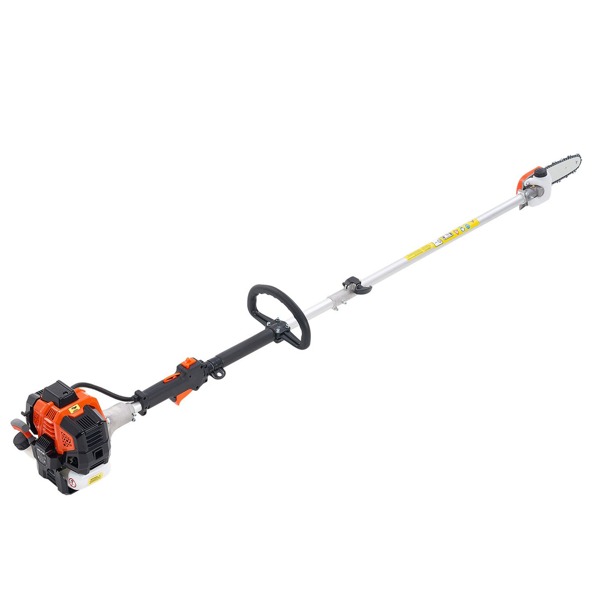 VEVOR Gas Pole Saw, 25CC 2 Stroke Gas Powered Pole Saws with 20.3 cm Cutting Bar, Cordless Tree Trimmer with 650ml Fuel Tank, 2 to 2.74 m Extendable, Powerful Chainsaw for Tree Trimming Pruning
