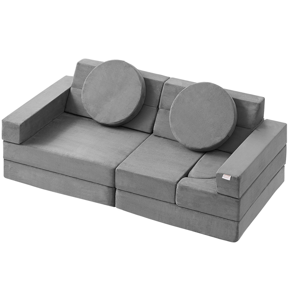 VEVOR Play Couch, 15pcs Modular Kids Nugget Couch, Toddler Foam Sofa Couch with High-density 25D Sponge for Playing, Creativing, Sleeping, Imaginative Kids Furniture for Bedroom and Playroom
