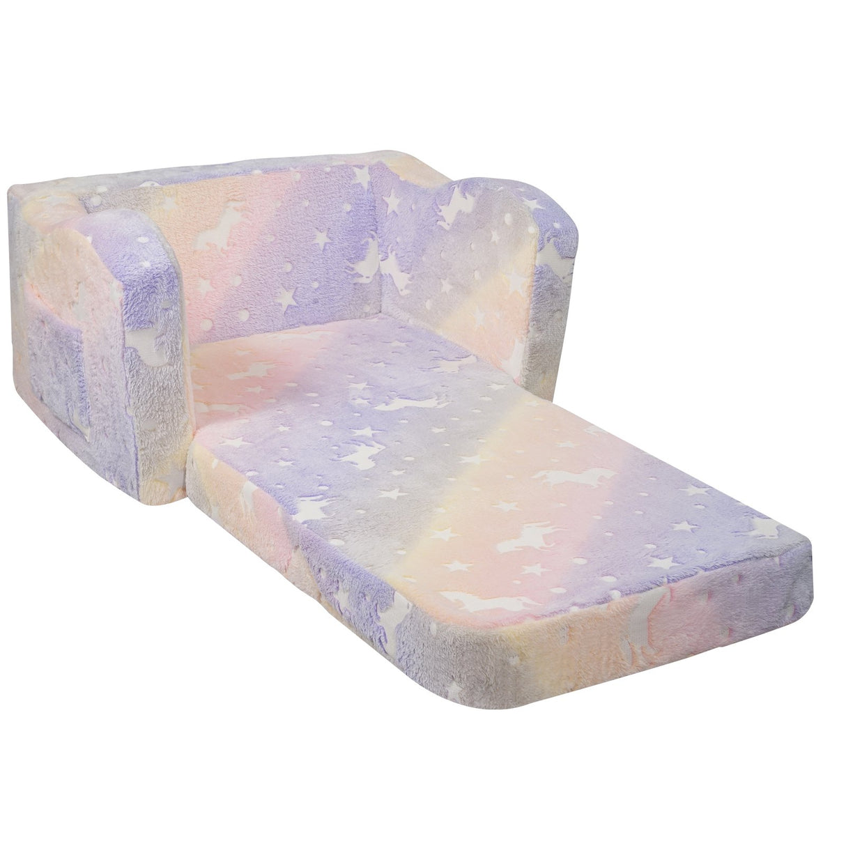 VEVOR Foldable Baby Chair 2-in-1 Baby Lounger Couch Glow in Dark Kids Sofa