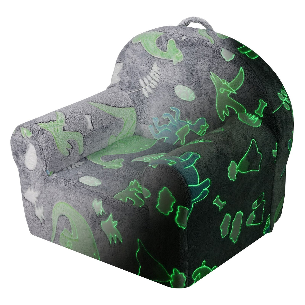 VEVOR Toddler Chair Glow in the Dark Plush Baby Chair Playroom Furniture Grey