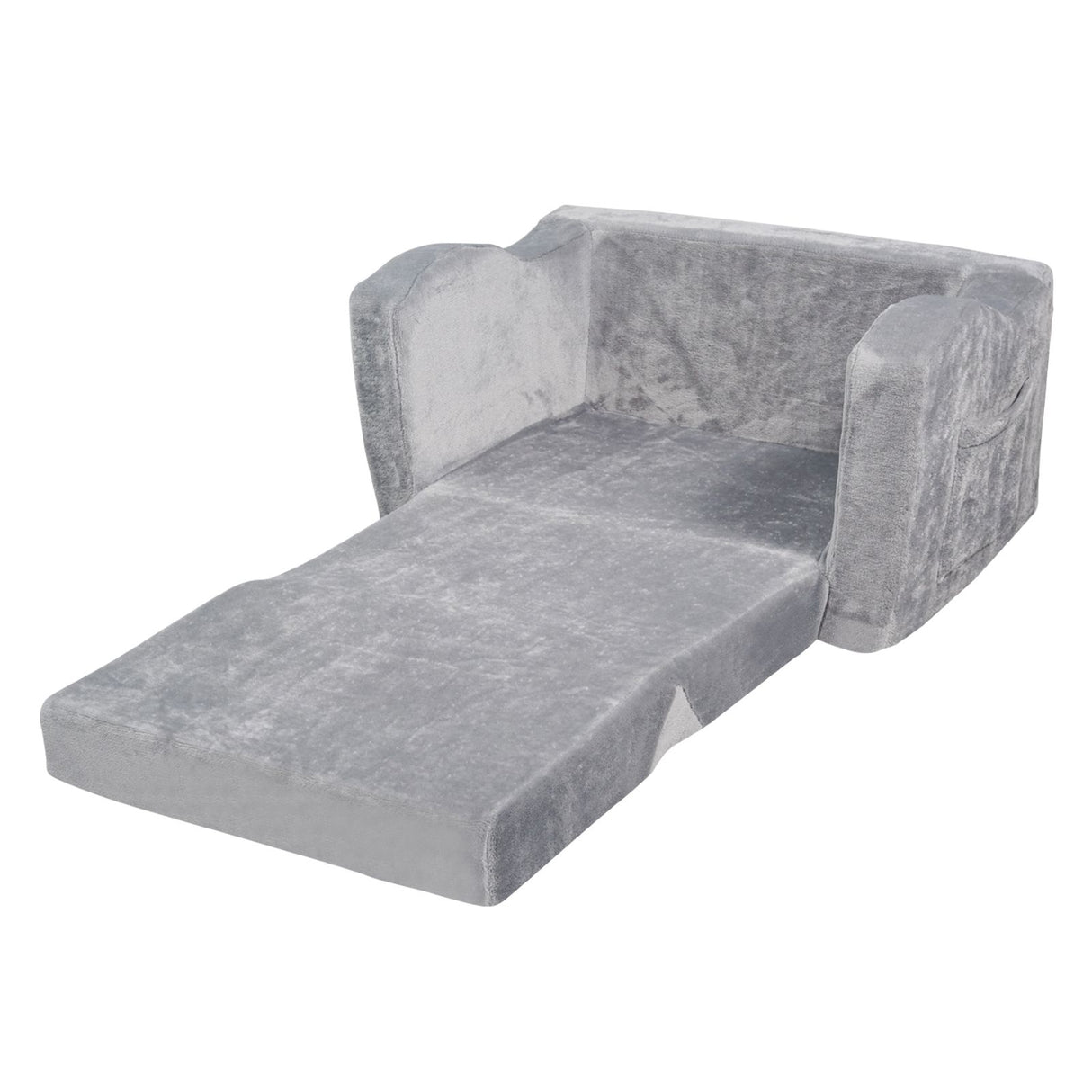 VEVOR Baby Chair Foldable 2-in-1 Comfy Baby Lounger Couch Kids Sofa Grey