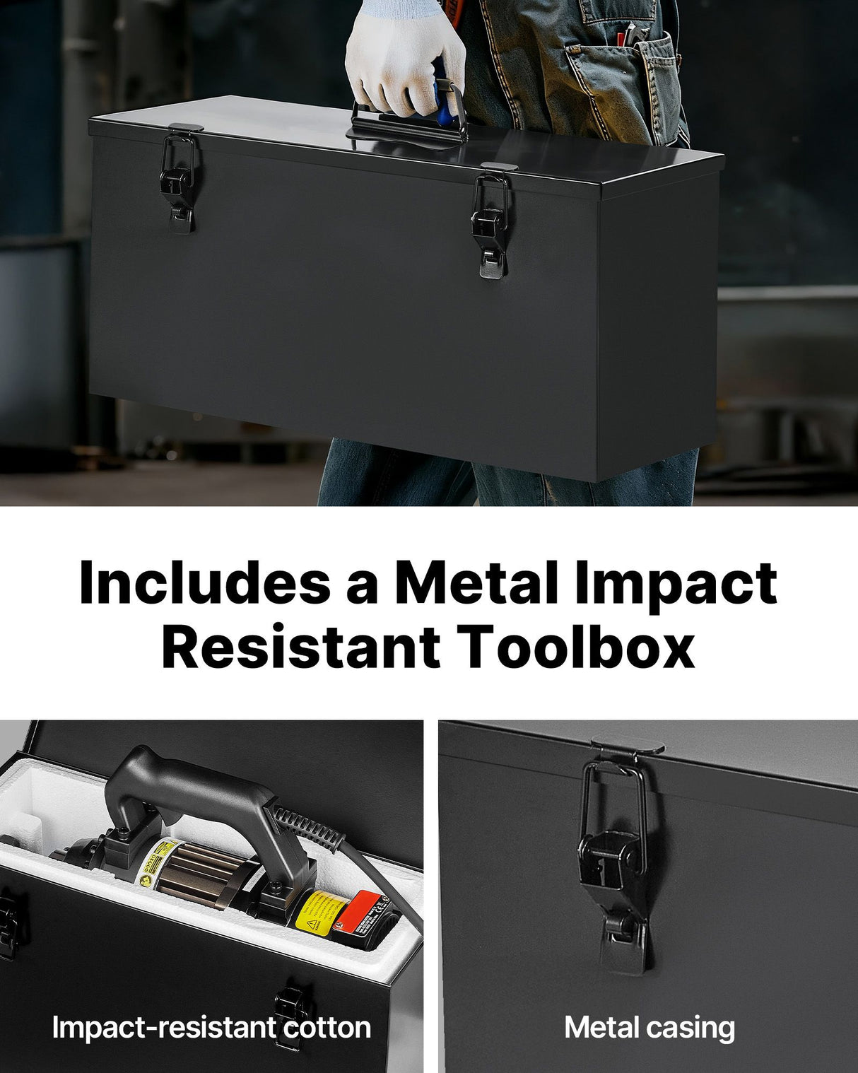 Electric Hydraulic Rebar Cutter, 1000W Portable Rebar Cutter, Cutting up to 5/8 Inch (4-16mm) #5 Rebar within 2 Seconds, High Power Steel Rebar Cutter with Oil Can Rich Accessories,Black RC-16
