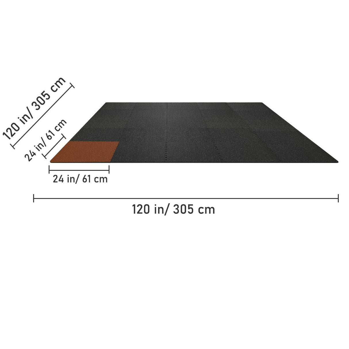 VEVOR EVA Interlocking Foam Floor Mats, 0.56 in Thickened 25 Pcs Puzzle Rubber Tiles, 24 x 24 in Exercise Floor Mat for Workout & Fitness, Heavy Duty Flooring Mats for Home, Gym, Office-100 Sq Ft